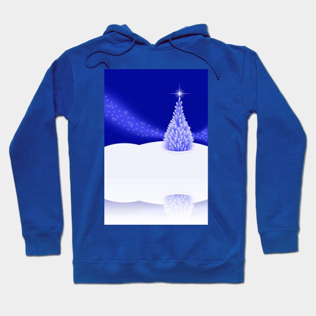 Winter Tree Night Scene Hoodie by Wicca Fairy